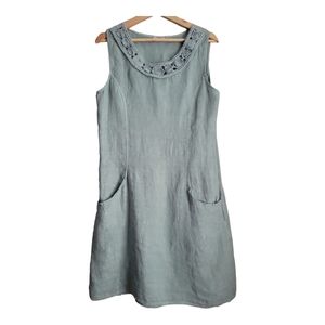 Lungo L' Arno 100% Linen Sleeveless Dress Size Medium